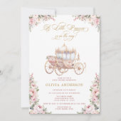 Invitation Un petit Baby shower Floral rose Princesse (Devant)
