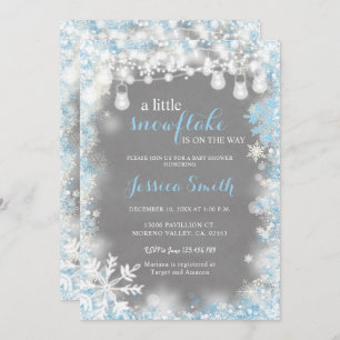 Invitation Un petit Baby shower hivernal à neige