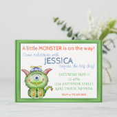 Invitation Un petit Baby shower monstre (Debout devant)