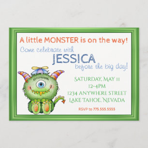 Invitation Un petit Baby shower monstre