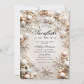 Invitation Un petit Baby shower neutre de flocon de neige (Devant)