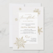 Invitation Un petit Baby shower neutre doux de flocon de neig (Devant)