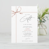 Invitation Un petit Baby shower neutre en carbone de boîte ca (Debout devant)