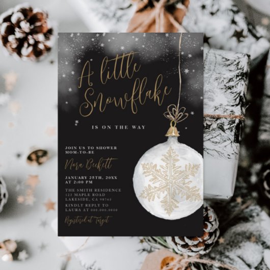 Invitation Un Petit Baby shower Nocturne D'Hiver