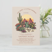 Invitation Un petit Baby shower occidental Cowboy (Debout devant)