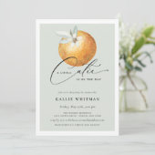 Invitation Un Petit Baby shower Orange Citrus Cutie (Debout devant)