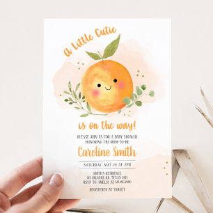 Invitation Un Petit Baby shower Orange Citrus Cutie