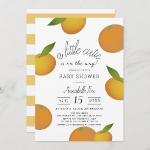 Invitation Un Petit Baby shower Orange Citrus Cutie