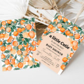 Invitation Un Petit Baby shower Orange Cutie