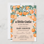 Invitation Un Petit Baby shower Orange Cutie (Devant)