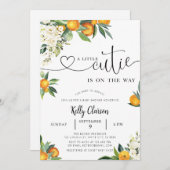 Invitation Un Petit Baby shower Orange Cutie (Devant / Derrière)