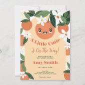 Invitation Un petit Baby shower orange Cutie Citrus (Devant)