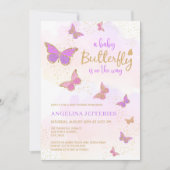 Invitation Un petit Baby shower papillon (Devant)