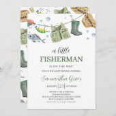 Invitation Un Petit Baby shower Pêcheur (Devant / Derrière)