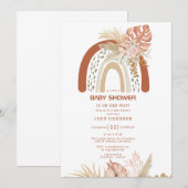 Invitation Un petit Baby shower Rainbow Girl (Devant / Derrière)