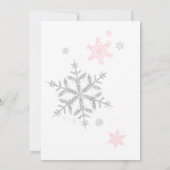 Invitation Un petit Baby shower rose Flocon de neige (Dos)