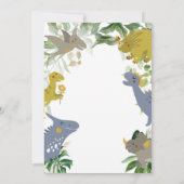 Invitation Un petit Baby shower sauvage de dinosaure trex (Dos)