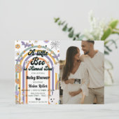 Invitation Un petit Baby shower Super d'Halloween Arc-en-ciel (Debout devant)