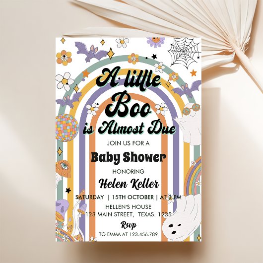 Invitation Un petit Baby shower Super d'Halloween Arc-en-ciel