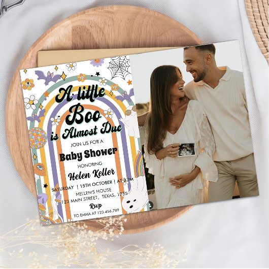 Invitation Un petit Baby shower Super d'Halloween Arc-en-ciel