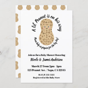 Invitation Un Petit Baby shower Unisex Mélange De Peanut