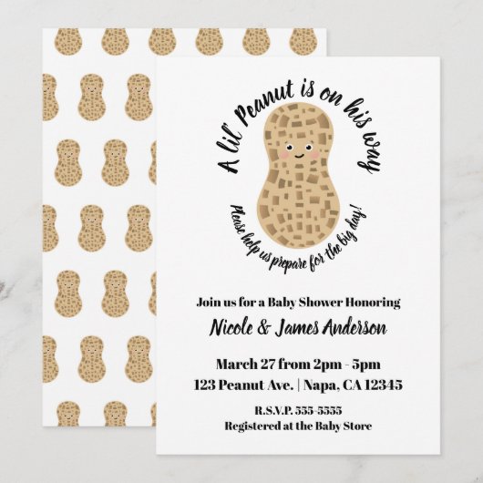 Invitation Un Petit Baby shower Unisex Whimsexe À Petite Arac (Devant / Derrière)