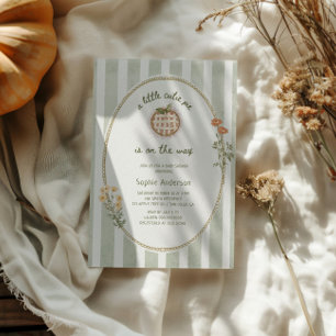 Invitation Un Petit Baby shower Vert Pie Cutie