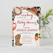 Invitation Un petit Baby shower Western Boy Cowboy (Debout devant)