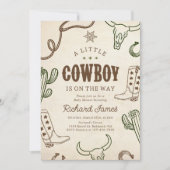Invitation Un petit Baby shower Western Boy Cowboy (Devant)