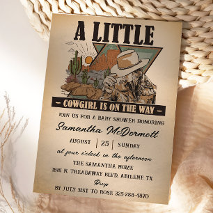 Invitation Un petit Baby shower Western Girl