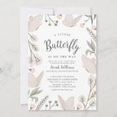 Invitation Un petit Baby shower Whimsical Botanique Papillon (Devant)