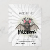 Invitation Un Petit Bat De Dessin Et Un Halloween Pas Si Effr (Devant / Derrière)