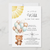 Invitation Un Petit Beau Ours Un Peu Sauvage Moderne (Devant)