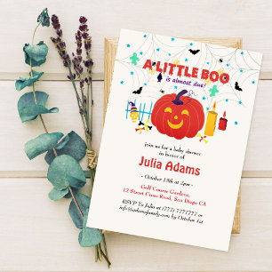 Invitation Un petit bébé boo Halloween shower