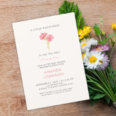 Invitation Un petit bébé fleur sauvage dans un baby shower fl