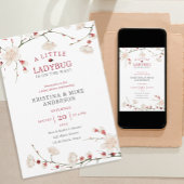 Invitation Un Petit Bébé Ladybug fille Douche