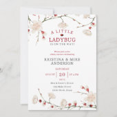 Invitation Un Petit Bébé Ladybug fille Douche (Devant)