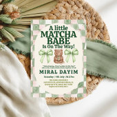Invitation Un petit bébé matcha ours mignon douche de bébé ma