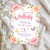 Invitation Un petit bébé papillon arrive Fleur bébé