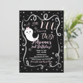 Invitation Un petit bébé qui fête ses 2 ans DEUX Cute fantôme (Debout devant)