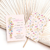 Invitation Un petit bébé rose fleur sauvage fille Douche