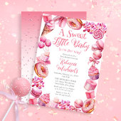 Invitation Un Petit Bébé Sucré Bonbon Frame Fille Bébé Saupou