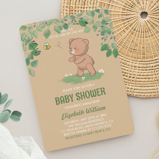 Invitation Un Petit Boeuf Sur Le Chemin Baby shower