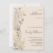 Invitation Un petit Boho Fleur sauvage Baby shower rustique i (Devant)