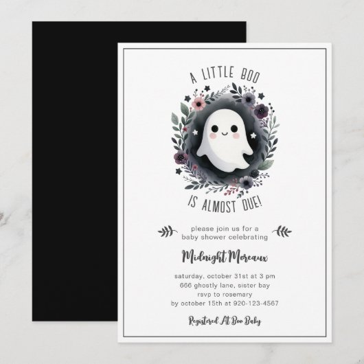 Invitation Un Petit Bois Est Presque À Cause Du Baby shower D (Devant / Derrière)