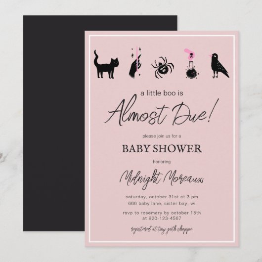 Invitation Un Petit Bois Est Presque À Cause Du Baby shower D (Devant / Derrière)