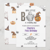 Invitation Un Petit Boo, Anniversaire D'Halloween, Petite Fil (Devant / Derrière)