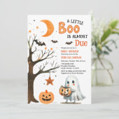 Invitation Un Petit Boo Aquarelle Halloween Baby shower migno (Debout devant)