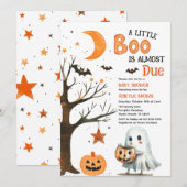 Invitation Un Petit Boo Aquarelle Halloween Baby shower migno (Devant / Derrière)