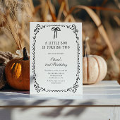 Invitation Un petit Boo Black Bow Halloween 2e anniversaire